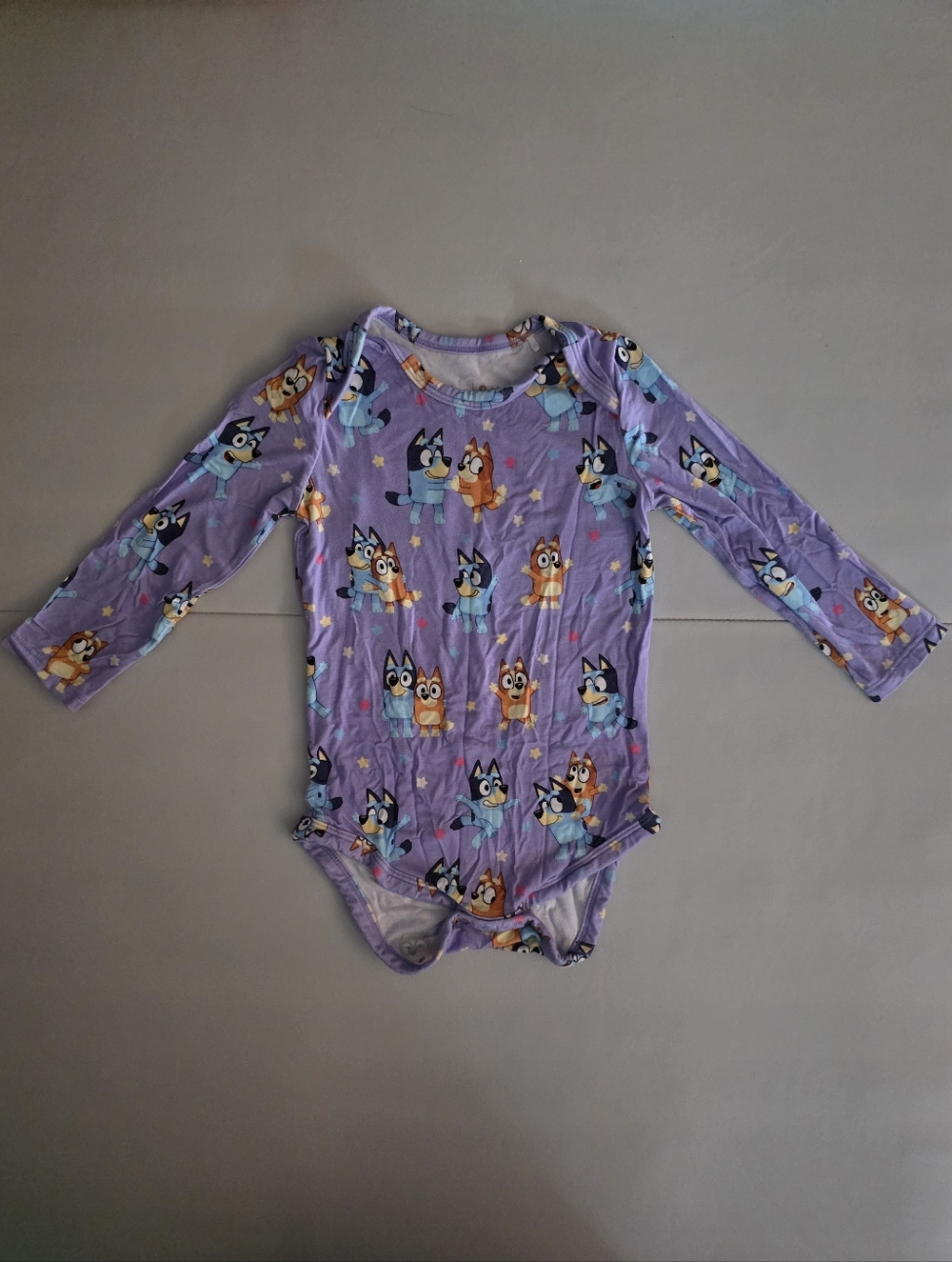 (EUC) Little Sleepies Bluey & Bingo Long Sleeve Bodysuit Size 12-18M